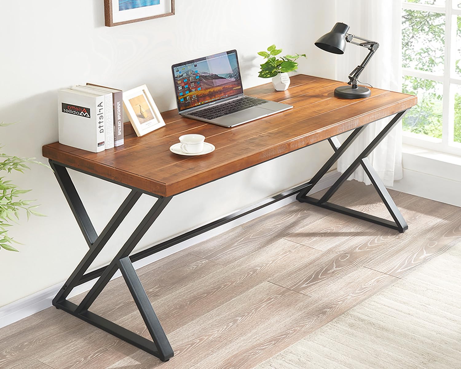 Home Office Work Table - Mesa de Computador de Madeira Sólida